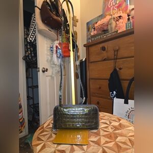 Brighton Brown Crocodile Pattern Wallet/Crossbody